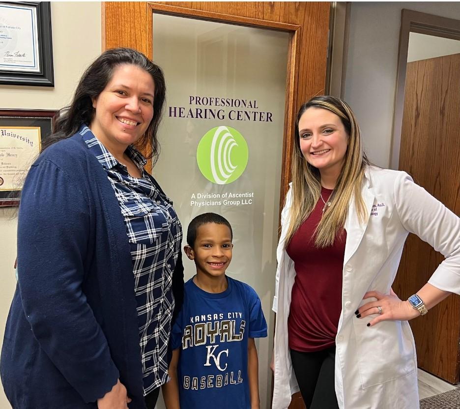 [Shared with Patient Permission] E, J & their Audiologist, Dr. Danielle Barton. 